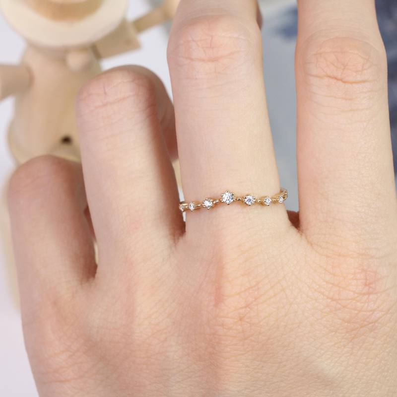 Tiny Thin Cz Ring, Diamond Stacking Ring, Delicate Gemstone Ring, Cz Promise Ring, 925 Sterling Silver Simple Ring, Engagement Ring, Gift For Her von EzGiftables