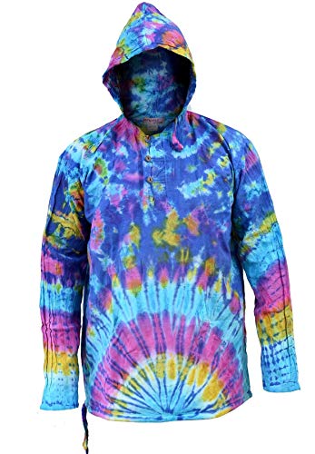 Ezhippie Herren Tie Dye Kapuzenpullover Hemd [XL] von Ezhippie