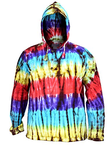 Ezhippie Herren Tie Dye Kapuzenpullover Hemd [XL] von Ezhippie
