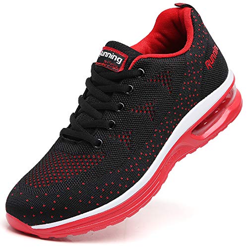 Ezkrwxn Damen Wanderschuhe Tennis Running Sneaker, 835 Black Red, 43 EU von Ezkrwxn