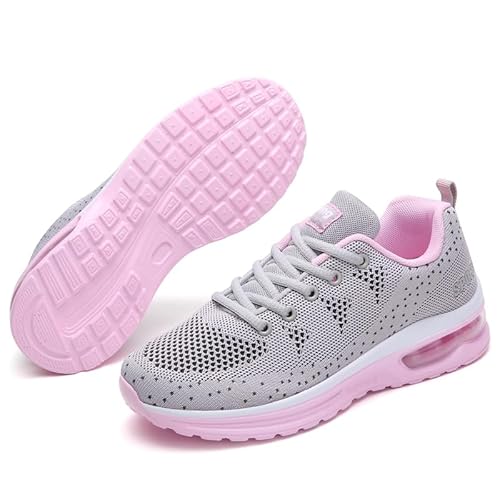 Ezkrwxn Damen Wanderschuhe Tennis Running Sneaker, 835 Grey Pink, 38 EU von Ezkrwxn