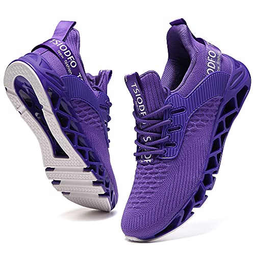 Ezkrwxn Herren-Laufschuhe, rutschfest, athletisch, Tennis, Walking, modische Sneaker, Violett, 43 EU von Ezkrwxn