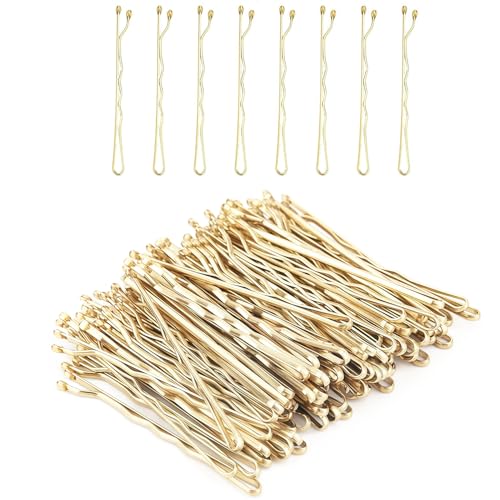 50 Stück Mini Haarnadeln Gold, 3.5cm Kleine Gewellte Haarnadeln Haarspange Aus Metall für Frauen Mädchen Kinder Dutts Langes Glattes Lockiges Haar Alle Haartypen von Ezranova