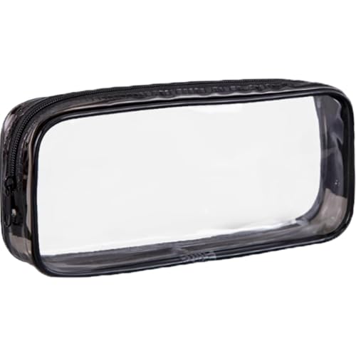 Ezranova Klare Bleistifttasche,Klare Prüfung Bleistifthülle,Wasserdicht sehen durch transparente PVC Bleistifttaschen,Reißverschluss Comestic Aufbewahrungstasche für Reisegepäck (schwarz) von Ezranova