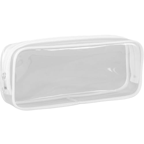 Ezranova Klare Bleistifttasche,Klare Prüfung Bleistifthülle,Wasserdicht sehen durch transparente PVC Bleistifttaschen,Reißverschluss Comestic Aufbewahrungstasche für Reisegepäck (weiß) von Ezranova