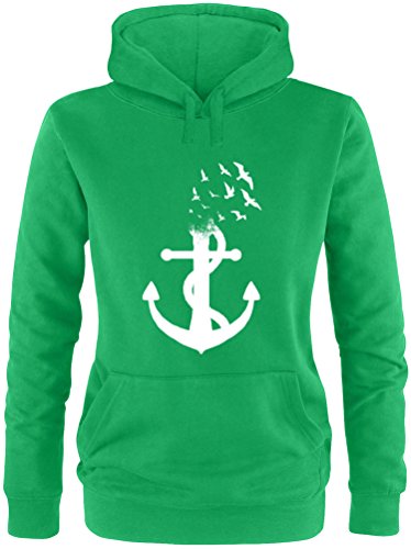 EZYshirt® Anker Ocean Damen Hoodie | Damen Kapuzenpullover | Damen Pullover von Ezyshirt