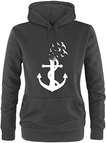 EZYshirt® Anker Ocean Damen Hoodie | Damen Kapuzenpullover | Damen Pullover von Ezyshirt
