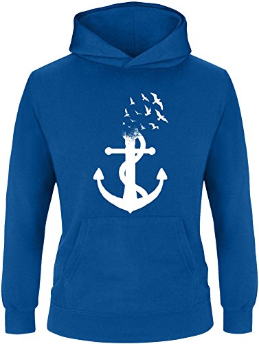 EZYshirt® Anker Ocean Kinder Hoodie | Kinder Kapuzenpullover | Kinder Pullover von Ezyshirt