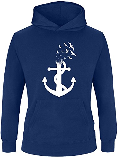 EZYshirt® Anker Ocean Kinder Hoodie | Kinder Kapuzenpullover | Kinder Pullover von Ezyshirt