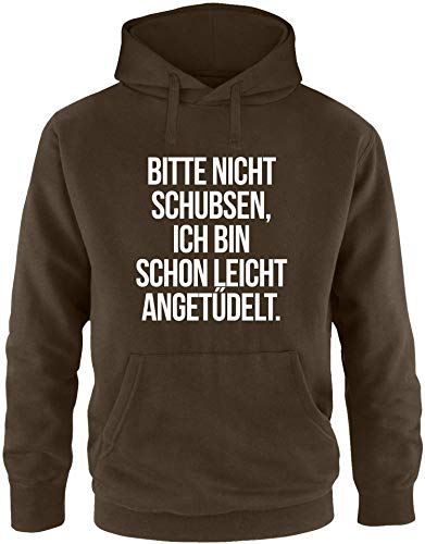 EZYshirt® Bitte Nicht Schubsen Bin Schon leicht angetüddelt Pullover Herren | Männer Kapuzenpullover | Hoodie von Ezyshirt