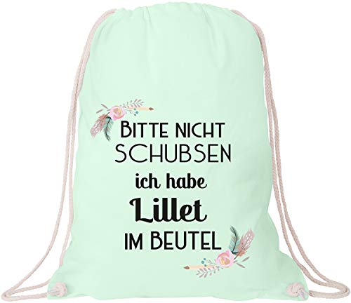 EZYshirt® Bitte nicht schubsen ich habe Lillet im Beutel Baumwoll Stoffbeutel von Ezyshirt