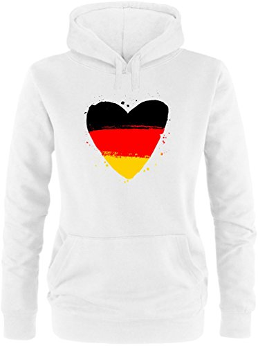 EZYshirt® D1 WM 2018 Deutschland Damen Hoodie | Damen Kapuzenpullover | Damen Pullover von Ezyshirt