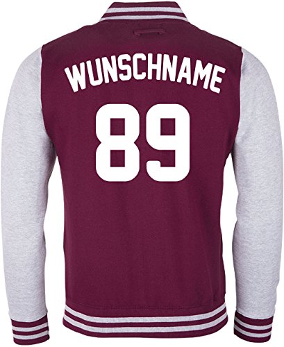 EZYshirt® Damen Herren Kinder College Jacke Athletic mit Wunschnamen und Wunschnummer | Baseball Jacke | von Ezyshirt