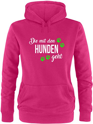 EZYshirt® Die mit den Hunden geht Damen Hoodie | Damen Kapuzenpullover | Damen Pullover von Ezyshirt