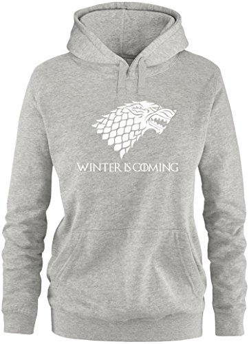 EZYshirt® Game of Thrones | Winter is Coming | Schattenwolf Damen Hoodie von Ezyshirt