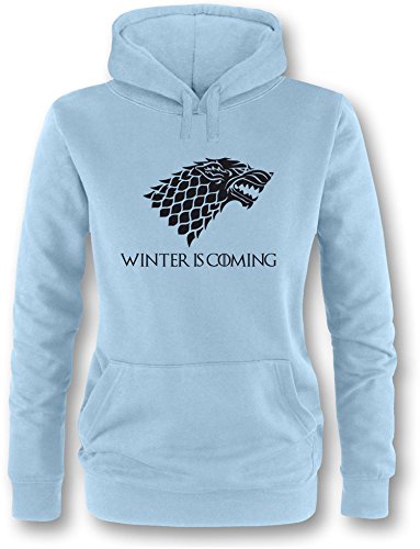 EZYshirt® Game of Thrones | Winter is Coming | Schattenwolf Damen Hoodie von Ezyshirt