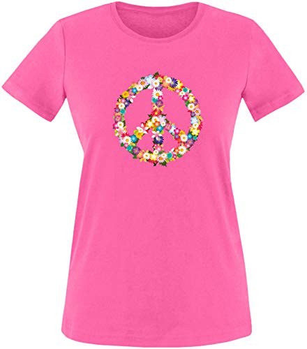 EZYshirt® Hippie Peace Flower Power T-Shirt Damen von Ezyshirt