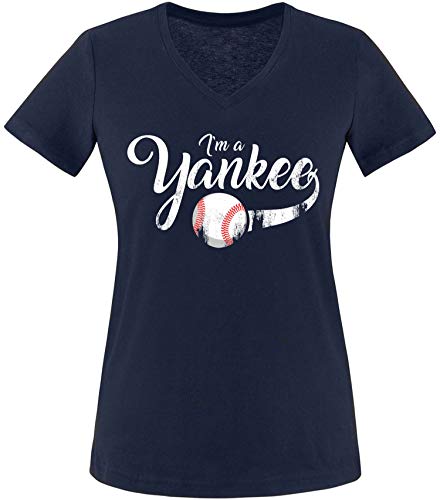 EZYshirt® I`am a Yankee Baseball Shirt T-Shirt Damen V-Neck von Ezyshirt