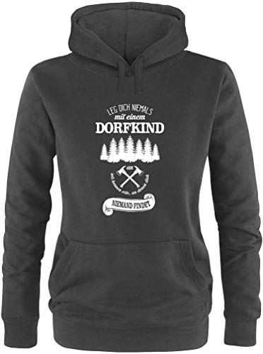 EZYshirt® Leg dich nicht mit einem Dorfkind an Pullover Damen | Frauen Kapuzenpullover | Hoodie von Ezyshirt