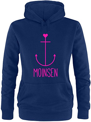 EZYshirt® Moinsen | Hamburg | Moin Moin | Anker Damen Hoodie | Damen Kapuzenpullover | Damen Pullover von Ezyshirt