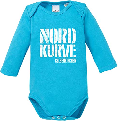 EZYshirt® Nordkurve auf Schalke Baby Body Langarm Bio Baumwolle von Ezyshirt