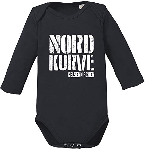 EZYshirt® Nordkurve auf Schalke Baby Body Langarm Bio Baumwolle von Ezyshirt