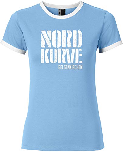 EZYshirt® Nordkurve auf Schalke Damen T-Shirt Rundhals Ringer von Ezyshirt