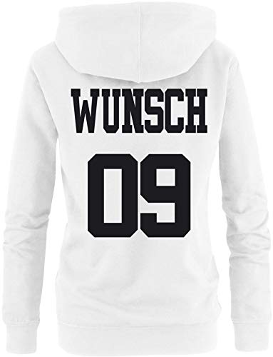 EZYshirt® Pärchen Partnerlook Hoodie für Damen Herren Zip Hoodie | Individualisierbar mit Namen und Nummer Zip-Pullover Damen | Zip-Hoodie Frauen von Ezyshirt
