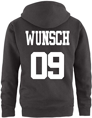 EZYshirt® Pärchen Partnerlook Hoodie für Damen Herren Zip Hoodie | Individualisierbar mit Namen und Nummer Zip-Pullover Herren | Männer Zip-Hoodie von Ezyshirt