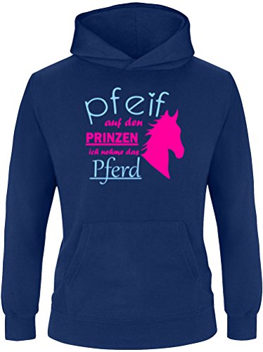 EZYshirt® Pfeif auf den Prinzen ich nehm das Pferd Kinder Hoodie Kapuzenpullover von Ezyshirt