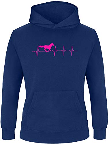 EZYshirt® Pferde Herzfrequenz Pullover Kinder | Mädchen Kapuzenpullover | Hoodie von Ezyshirt