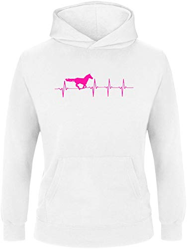 EZYshirt® Pferde Herzfrequenz Pullover Kinder | Mädchen Kapuzenpullover | Hoodie von Ezyshirt