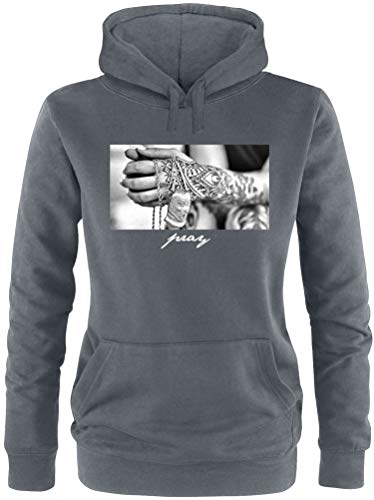 EZYshirt® Pray Pullover Damen | Frauen Kapuzenpullover | Hoodie von Ezyshirt