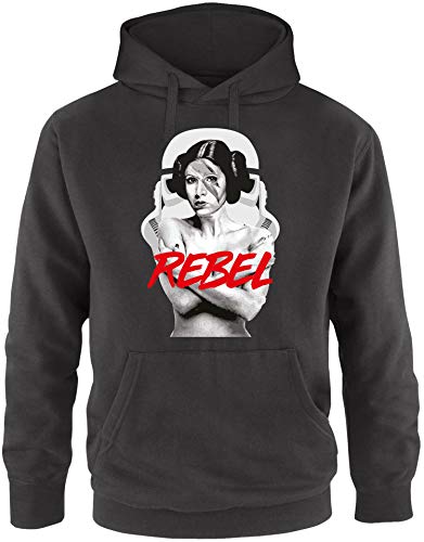 EZYshirt® Prinzessin Leia Rebel Herren Hoodie | Herren Kapuzenpullover | Herren Pullover von Ezyshirt