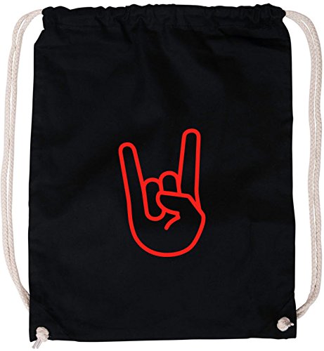 EZYshirt® Rock Hand Baumwoll Stoffbeutel von Ezyshirt
