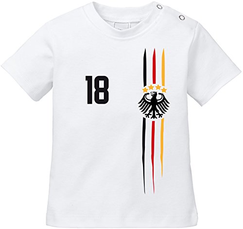 EZYshirt® WM & EM Deutschland Shirt | WM Sternchen | M 03 | Wunschname und Nummer Baby T-Shirt Bio Baumwolle von Ezyshirt