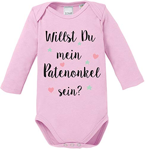 EZYshirt® Willst du Meine Patentante Sein | Strampler Patenschaft | Patenkind Body Baby Langarm Bio Baumwolle von Ezyshirt