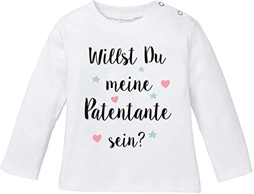 EZYshirt® Willst du Meine Patentante Sein | Strampler Patenschaft | Patenkind T-Shirt Baby Langarm Bio Baumwolle von Ezyshirt