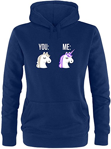 EZYshirt® You ME Einhorn Damen Hoodie | Damen Kapuzenpullover | Damen Pullover von Ezyshirt