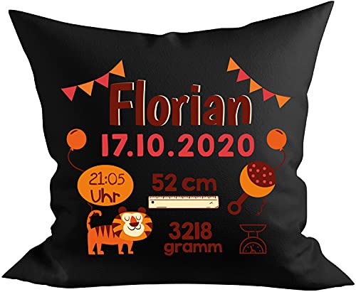 EZYshirt Personalisiertes Kissen als Glückwunsch zur Geburt | Geschenke zur Geburt | Babygeschenk für Jungen und Mädchen von Ezyshirt