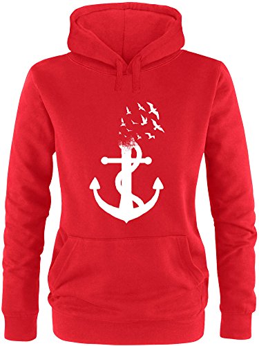 Ezyshirt® Anker Ocean Damen Hoodie | Damen Kapuzenpullover | Damen Pullover von Ezyshirt