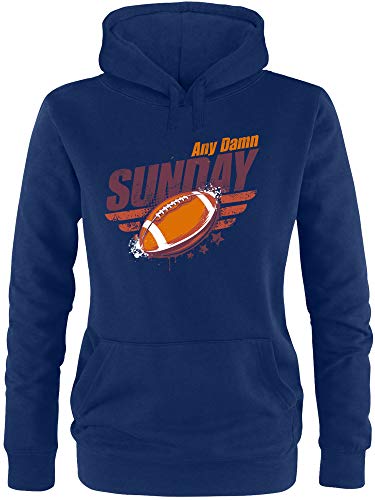 Ezyshirt® Any Damn Sunday |ý American Football | NFL | Damen Hoodie | Damen Kapuzenpullover | Damen Pullover von Ezyshirt