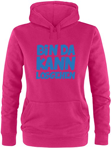 Ezyshirt® Bin da kann losgehen Damen Hoodie | Damen Kapuzenpullover | Damen Pullover von Ezyshirt