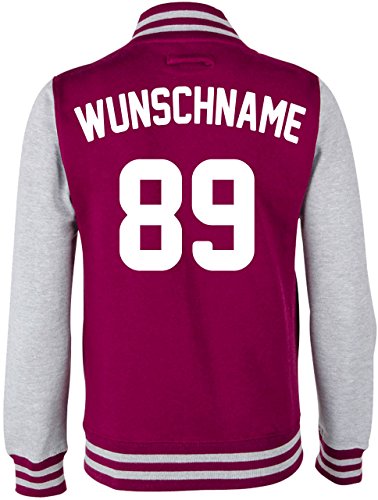 EZYshirt® Damen Herren Kinder College Jacke Athletic mit Wunschnamen und Wunschnummer | Baseball Jacke | von Ezyshirt