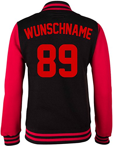 EZYshirt® Damen Herren Kinder College Jacke Athletic mit Wunschnamen und Wunschnummer | Baseball Jacke | von Ezyshirt