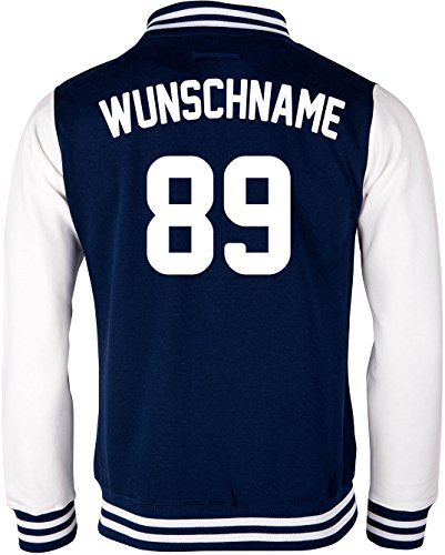 EZYshirt® Damen Herren Kinder College Jacke Athletic mit Wunschnamen und Wunschnummer | Baseball Jacke | von Ezyshirt