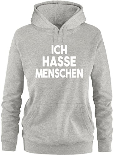 Ezyshirt® Ich Hasse Menschen Damen Hoodie | Damen Kapuzenpullover | Damen Pullover von Ezyshirt