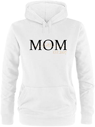 EZYshirt® Mom Pullover mit Kindernamen | personalisierbar auch als Geschenk Pullover Damen | Frauen Kapuzenpullover | Hoodie von Ezyshirt