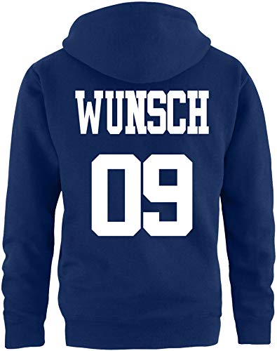 EZYshirt® Pärchen Partnerlook Hoodie für Damen Herren Zip Hoodie | Individualisierbar mit Namen und Nummer Zip-Pullover Herren | Männer Zip-Hoodie von Ezyshirt