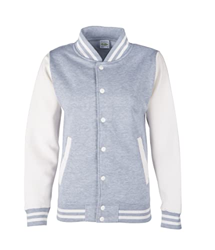 Ezyshirt Kinder College Jacke für Jungen und Mädchen (as3, numeric, numeric_110, numeric_116, regular, Grau-Weiss) von Ezyshirt